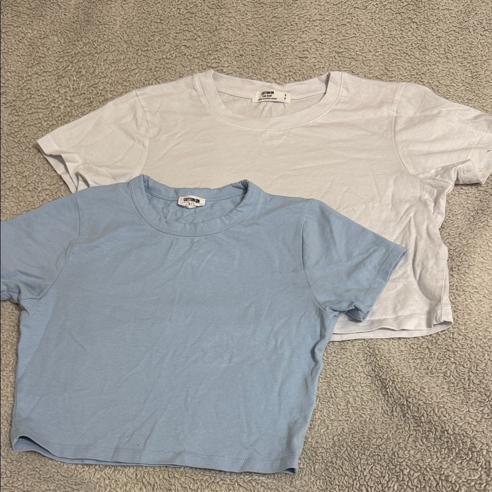 Cotton On Blue and White Crop Tops